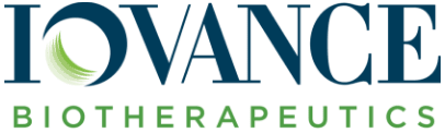 Image of the Iovance biotherapeutics logo in dark blue and green.